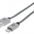 Ďalší obrázok produktu USB kabel "iLynk", lightning, 1 m, metalická stříbrná, MANHATTAN