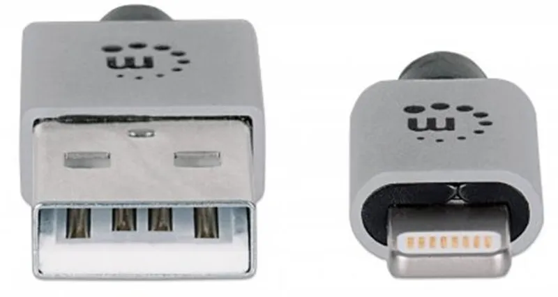 Hlavný obrázok produktu USB kabel "iLynk", lightning, 1 m, metalická stříbrná, MANHATTAN