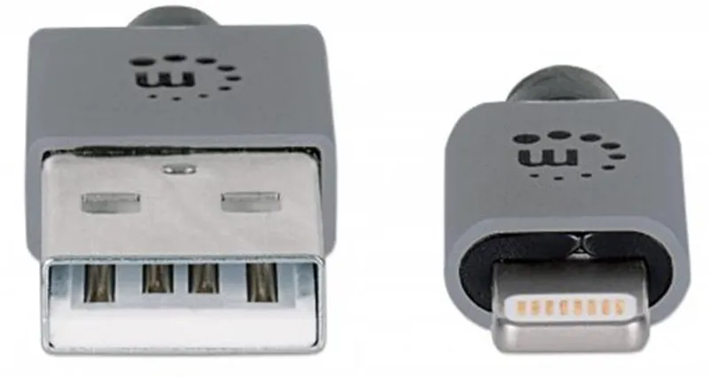 Hlavný obrázok produktu USB kabel "iLynk", lightning, 1 m, ocelová šedá, MANHATTAN