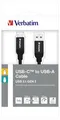 USB kábel, strieborná, 1 m, USB-C 3.1 - USB-A, VERBATIM