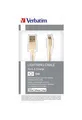 USB kabel, zlatá, lightning, 100 cm, VERBATIM