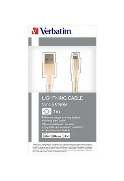 Hlavný obrázok produktu USB kabel, zlatá, lightning, 100 cm, VERBATIM