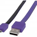 Ďalší obrázok produktu USB - micro USB kábel, 1 m, nezamotáva sa, čierno-fialová, MANHATTAN