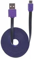 USB - micro USB kábel, 1 m, nezamotáva sa, čierno-fialová, MANHATTAN