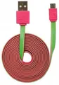 USB - micro USB kábel, 1 m, nezamotáva sa, ružovo-zelená, MANHATTAN