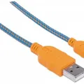 Ďalší obrázok produktu USB - micro USB kábel, 1 m, ovinutý, modro-oranžová, MANHATTAN