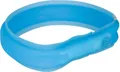 USB svietiaci obojok PLOCHÝ, modrý L-XL: 70 cm/30 mm