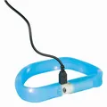 USB svietiaci obojok PLOCHÝ, modrý M-L: 50 cm/30 mm