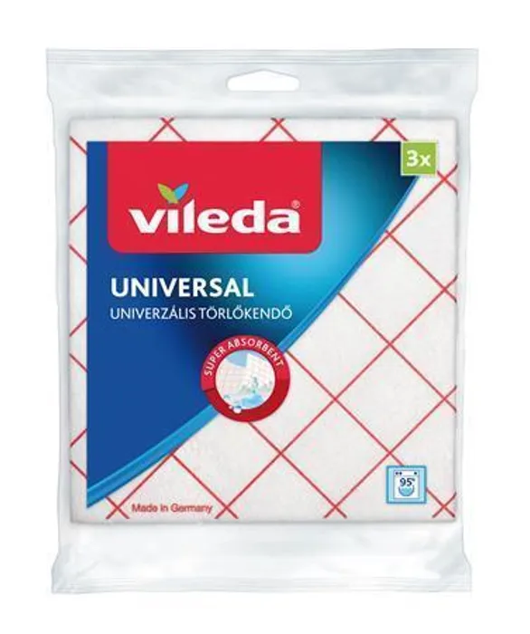 Hlavný obrázok produktu Utěrka, 34x36 cm, 3 ks, VILEDA "Universal", bílo-červená