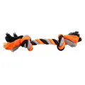Ďalší obrázok produktu Uzol HipHop bavlnený 2 knôty, šedá - tm.šedá, oranžová 25cm, 75g