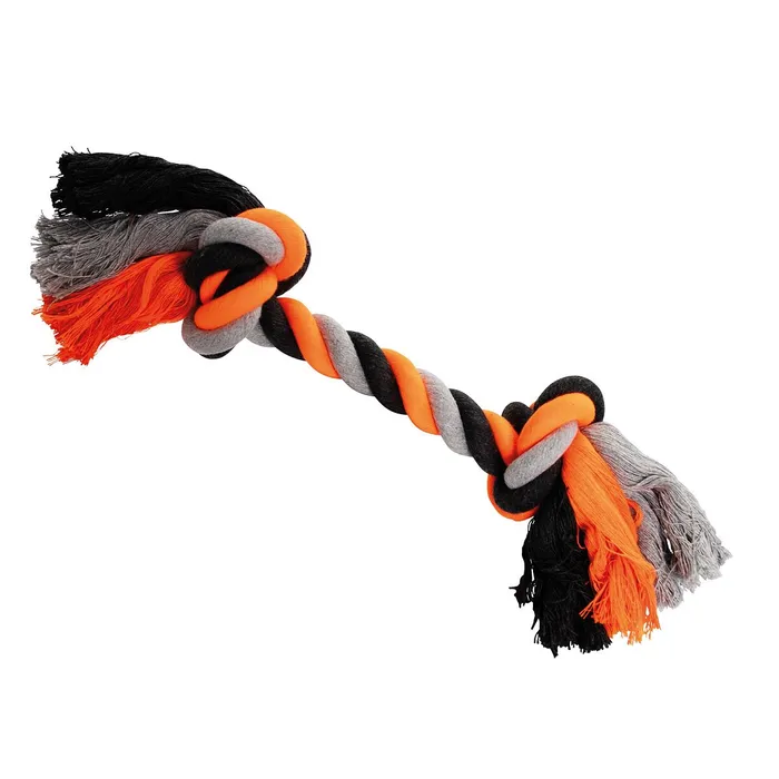 Hlavný obrázok produktu Uzel HipHop bavlněný 2 knoty, šedá - tm.šedá, oranžová 36cm, 210g
