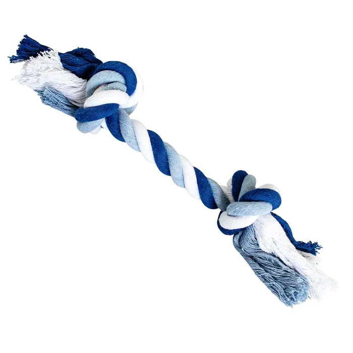 Hlavný obrázok produktu Uzel HipHop bavlněný 2 knoty - tm.modrá, sv.modrá, bílá 36cm, 210g
