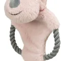 Ďalší obrázok produktu Vánoční sob na laně, šustící, 47 cm, plyš/bavlněné lano, růžová/šedá