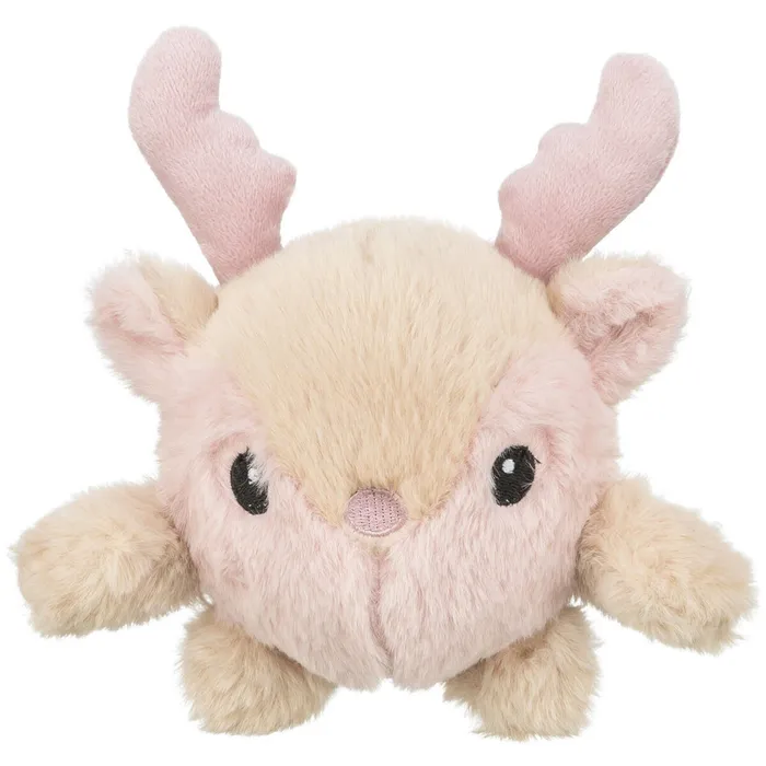 Hlavný obrázok produktu Vánoční sobík-kulička, 18 cm, se zvukem, plyš, krémová