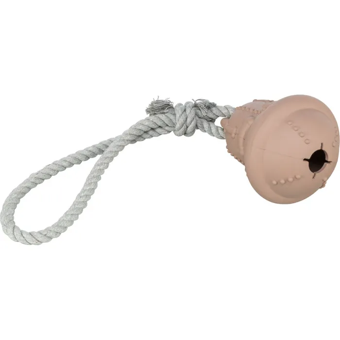 Hlavný obrázok produktu Vánoční zvonek na pamlsky, na laně, o 12/36 cm, tvrdá guma/bavlna, starorůžová
