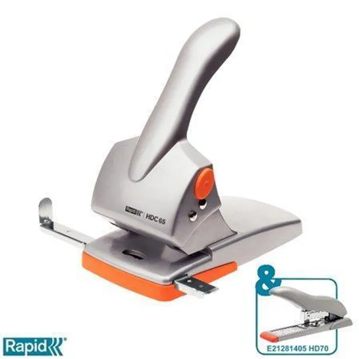 Hlavný obrázok produktu Velkokapacitní děrovačka Rapid Fashion HDC65, Stříbrná/Oranžová