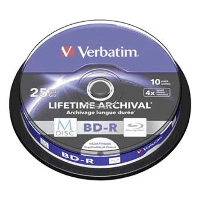 Hlavný obrázok produktu Verbatim BD-R, 25GB, cake box, 43825, 4X, 10-pack, pro archivaci dat
