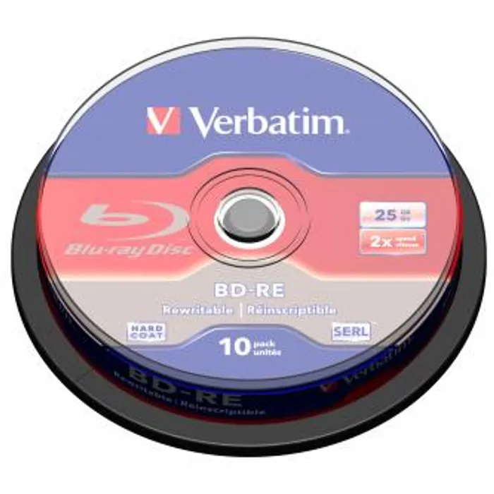Hlavný obrázok produktu Verbatim BD-RE, Single Layer ScratchGuard Plus, 25GB, cake box, 43694, 2x, 10-pack, pro a