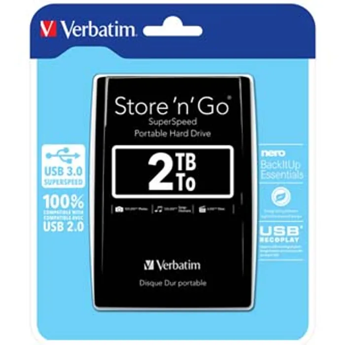 Hlavný obrázok produktu Verbatim externí pevný disk, Store N Go, 2.5", USB 3.0 (3.2 Gen 1), 2TB, 53177, čern