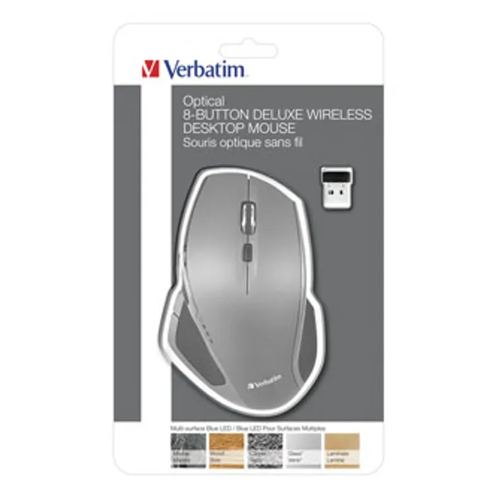 Hlavný obrázok produktu Verbatim Myš Deluxe, 1600DPI, 2.4 [GHz], optická, 8tl., 1 kolečko, bezdrátová, šedá, 2 ks