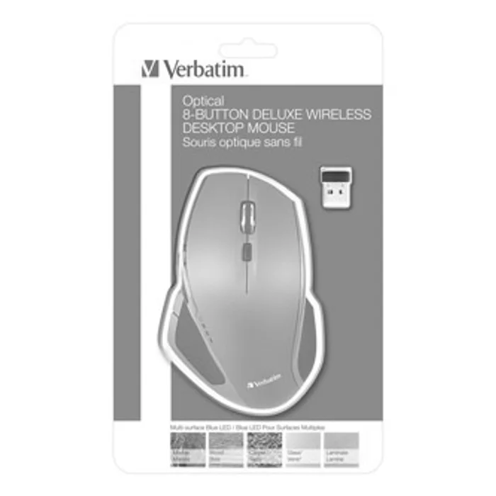Hlavný obrázok produktu Verbatim Myš Deluxe, 1600DPI, 2.4 [GHz], optická, 8tl., 1 kolečko, bezdrátová, šedá, 2 ks