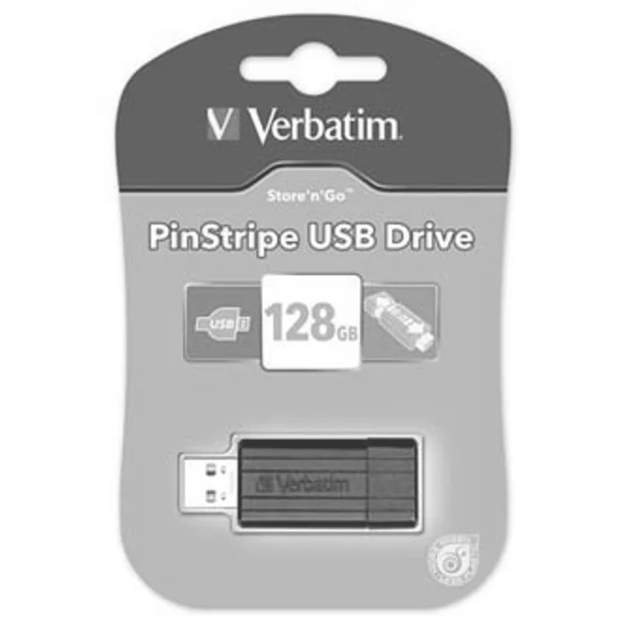 Hlavný obrázok produktu Verbatim USB flash disk, 2.0, 128GB, Pinstripe, černý, 49071