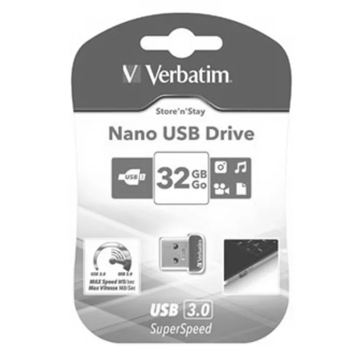 Hlavný obrázok produktu Verbatim USB flash disk, USB 3.0 (3.2 Gen 1), 32GB, Nano, Store N Stay, modrý, 98710, USB