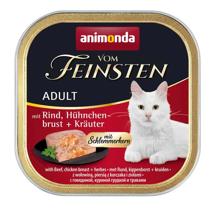 Hlavný obrázok produktu V.Feinsten CORE hovězí, kuřecí prsa + bylinky pro kočky 100g