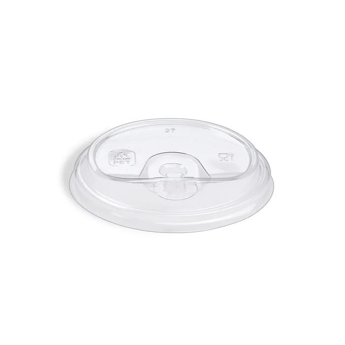 Hlavný obrázok produktu Víčko s otvorem na pití (rPET) bez slámky průhledné pro kelímek průměr 90mm [100 ks]