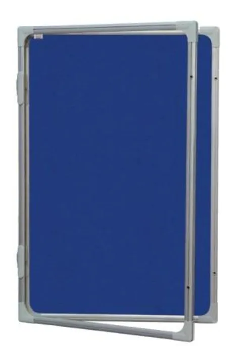 Hlavný obrázok produktu Vitrína s vertikálním otevíráním 120x90cm, filcový modrý vnitřek, se zámkem