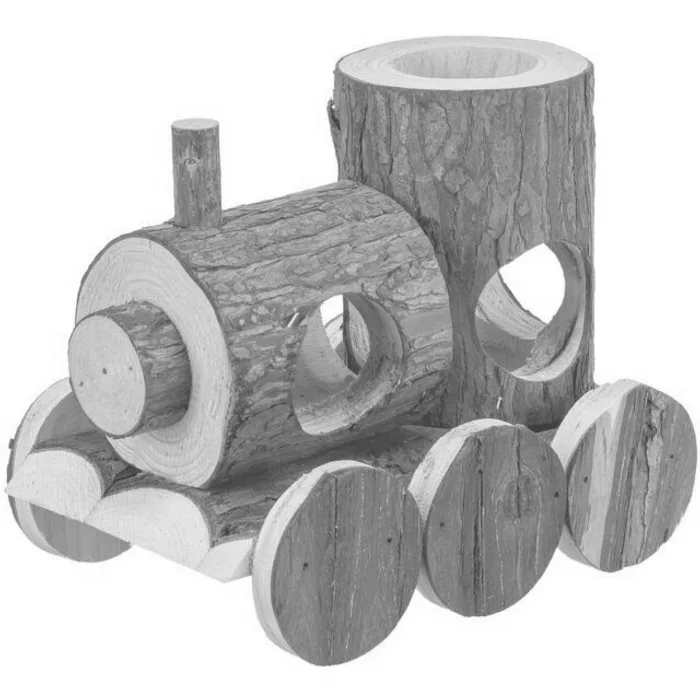 Hlavný obrázok produktu Vláček LEVIN pro myšky, 17 x 14 x 12 cm, přírodní dřevo s kůrou