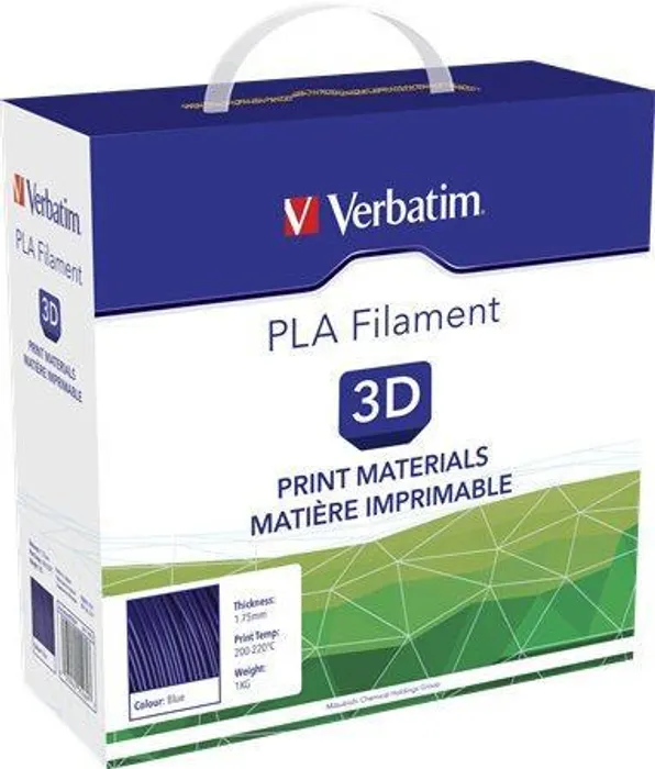 Hlavný obrázok produktu Vlákno PLA pro 3D tiskárny, modrá, 1,75 mm, 1kg, cívka, VERBATIM
