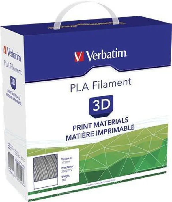 Hlavný obrázok produktu Vlákno PLA pro 3D tiskárny, šedo-stříbrná kovová, 1,75 mm, 1kg, cívka, VERBATIM
