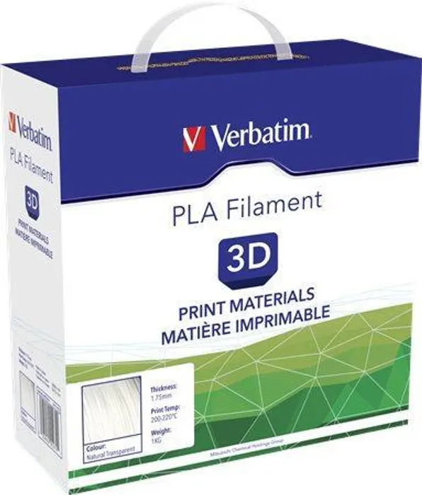 Hlavný obrázok produktu Vlákno PLA pro 3D tiskárny, transparentní 1,75 mm, 1kg, cívka, VERBATIM