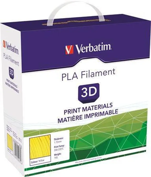 Hlavný obrázok produktu Vlákno PLA pro 3D tiskárny, žlutá, 1,75 mm, 1kg, cívka, VERBATIM
