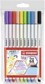 Vláknový fix s flexibilným štetcovým hrotom STABILO Pen 68 brush - 10 ks sada
