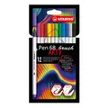 Ďalší obrázok produktu Vláknový fix s flexibilným štetcovým hrotom STABILO Pen 68 brush ARTY - 12 ks sada