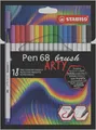Vláknový fix s flexibilným štetcovým hrotom STABILO Pen 68 brush ARTY - 18 ks púzdro