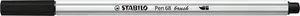 Vláknový fix s flexibilným štetcovým hrotom STABILO Pen 68 brush čierna [1 ks]