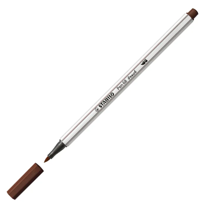 Hlavný obrázok produktu Vláknový fix s flexibilním štětcovým hrotem STABILO Pen 68 brush hnědá [1 ks]