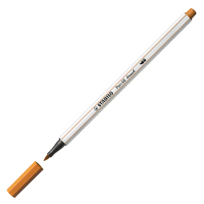 Hlavný obrázok produktu Vláknový fix s flexibilním štětcovým hrotem STABILO Pen 68 brush tmavě okrová [1 ks]