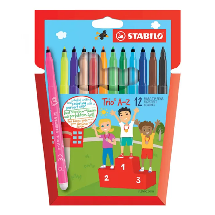 Hlavný obrázok produktu Vláknový fix STABILO Trio A-Z - 12 ks sada