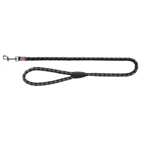 Vodítko CAVO okrúhle - čierna / strieborná S-M: 1,00 m/12mm