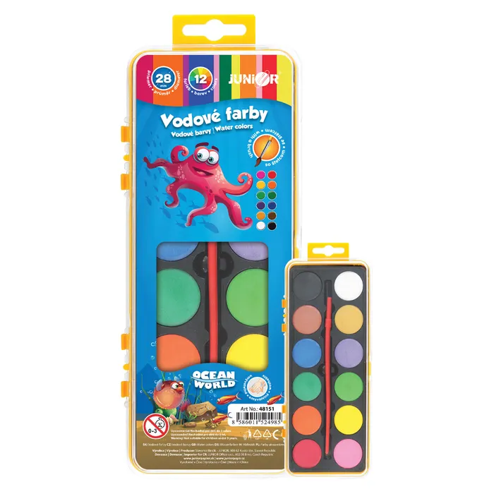 Hlavný obrázok produktu vodové barvy 28mm 12 barev TY-10812