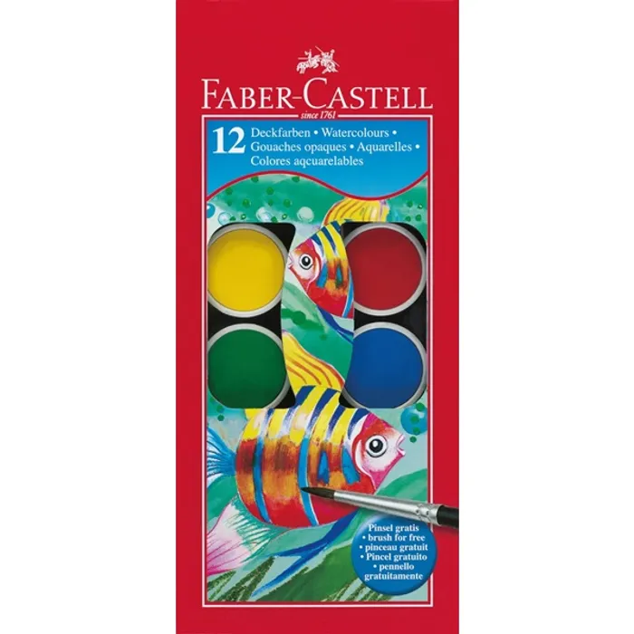 Hlavný obrázok produktu Vodové barvy 30mm, 12barev Faber Castell 125012
