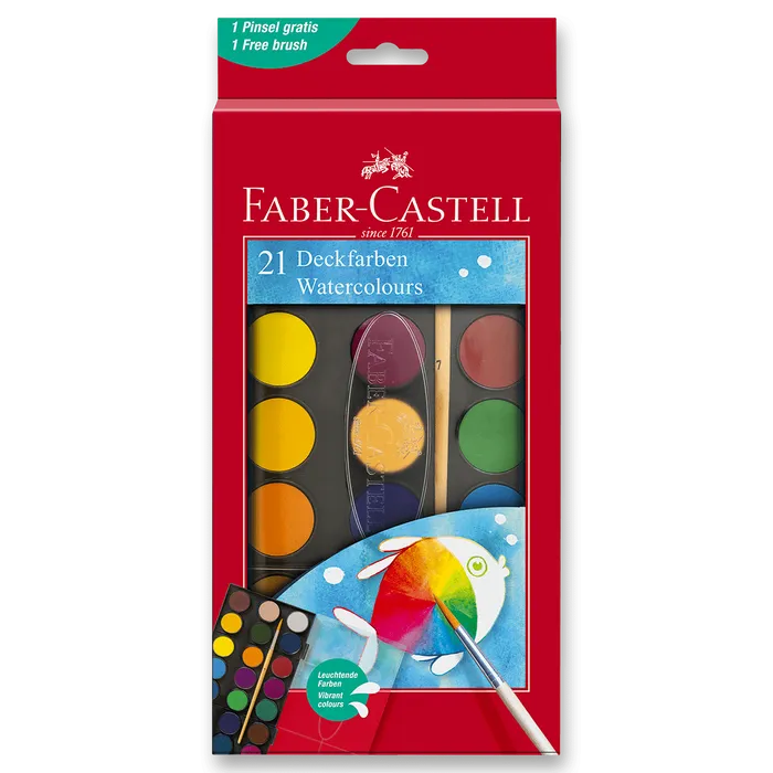 Hlavný obrázok produktu Vodové barvy Faber-Castell 21 barev, průměr 30 mm