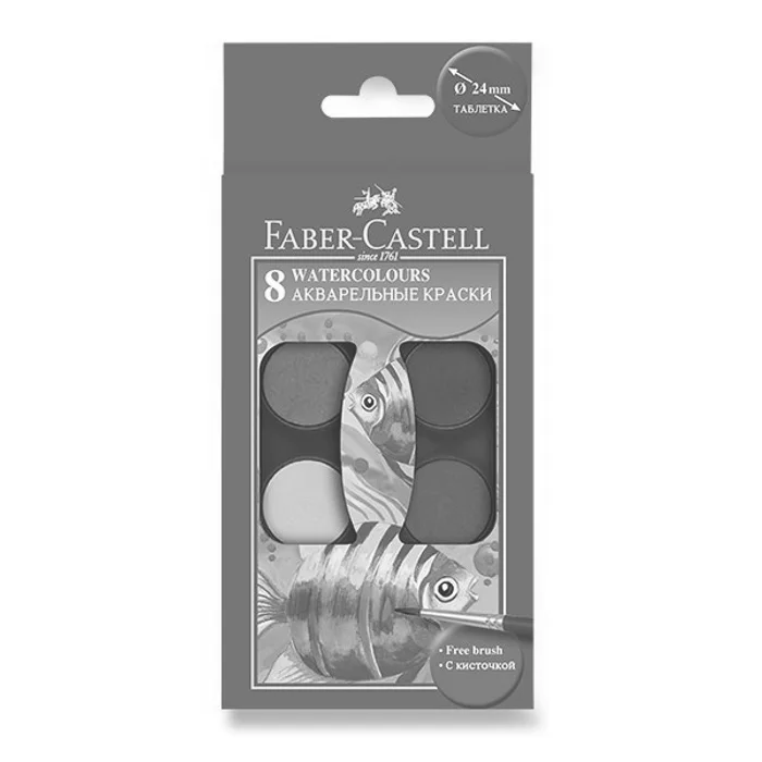 Hlavný obrázok produktu Vodové barvy Faber-Castell 8 barev, průměr 24 mm
