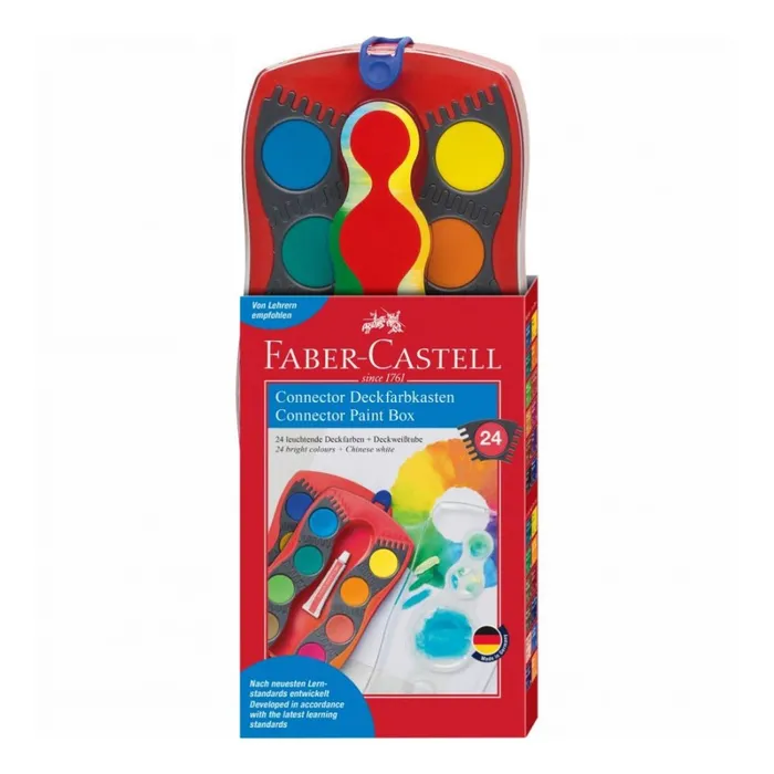 Hlavný obrázok produktu Vodové barvy Faber-Castell Connector 24 barev, průměr 30 mm