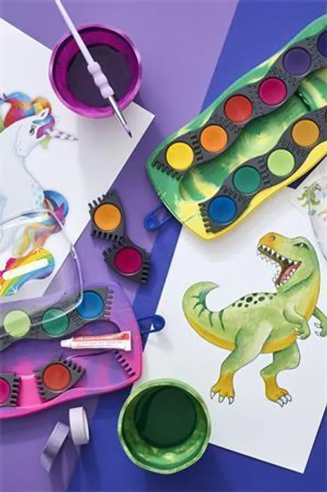 Hlavný obrázok produktu Vodové barvy Faber-Castell Connector Dinosaurus 13 ks