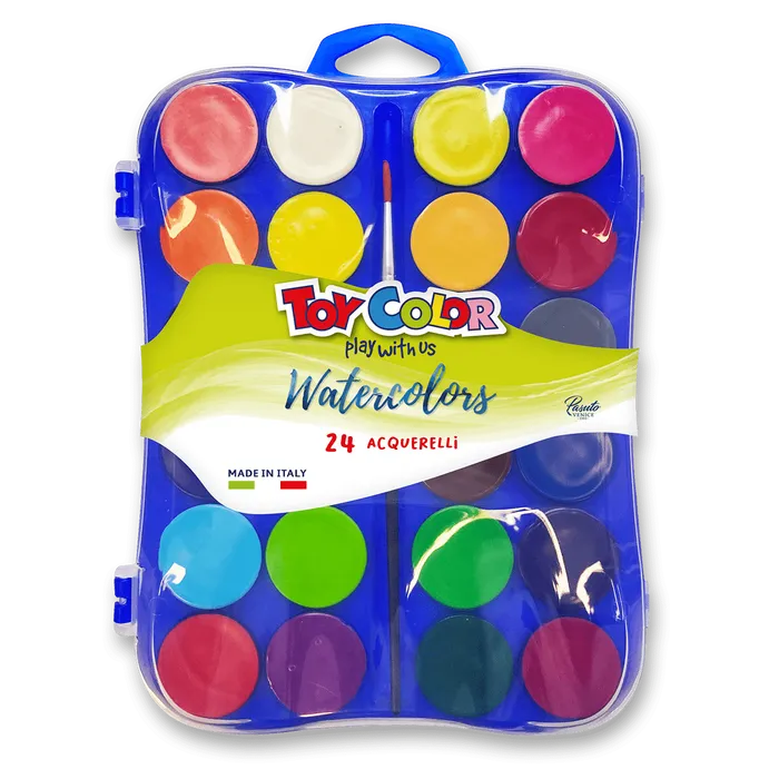 Hlavný obrázok produktu Vodové barvy Pasuto Toy Color - 24 barev, 30 mm